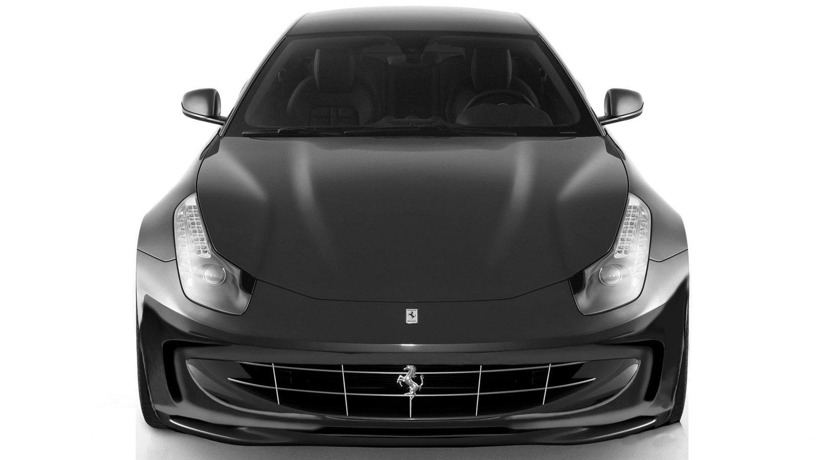 front view of black ferrari