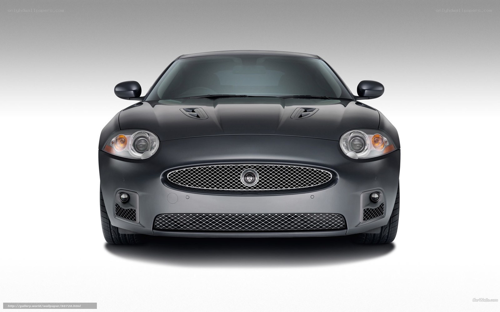 front view of black jaguar car