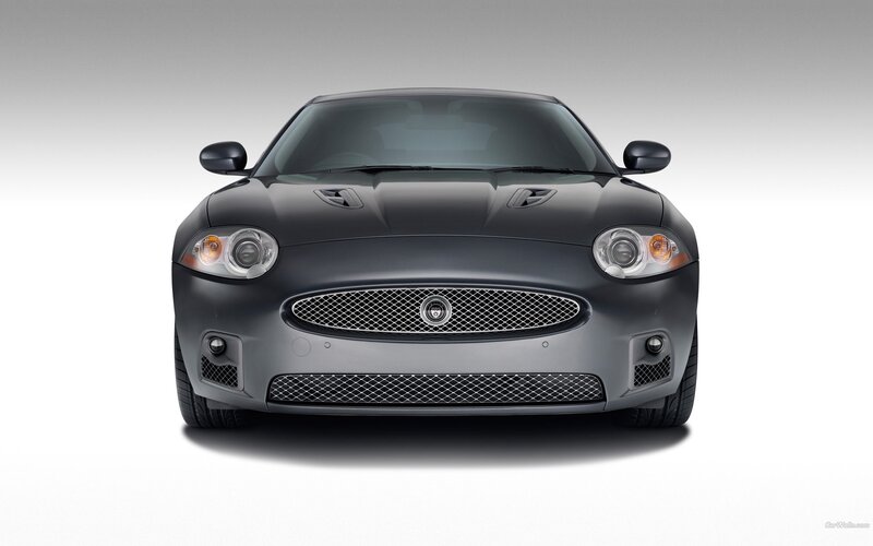 front view of black jaguar car