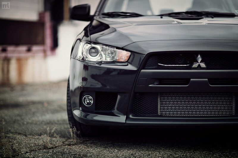 front view of black mitsubishi