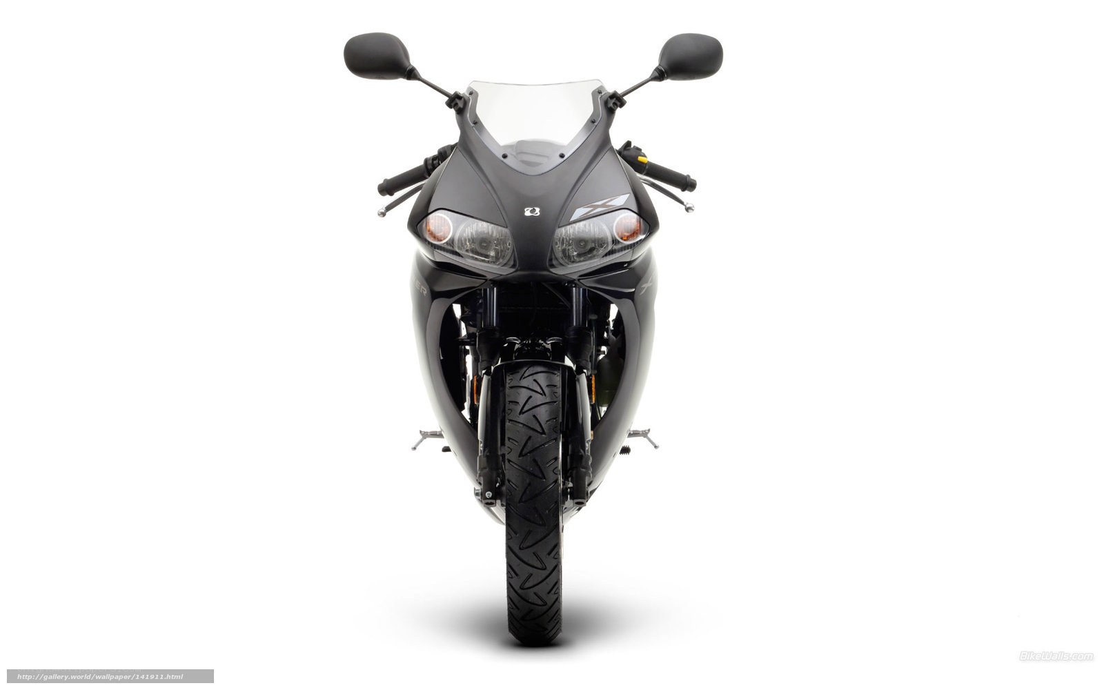 front view of black motorcycle