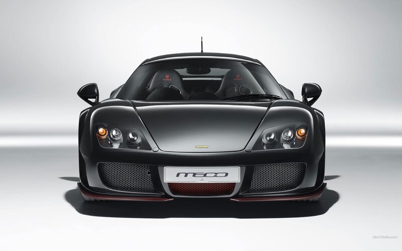 front view of black sports car