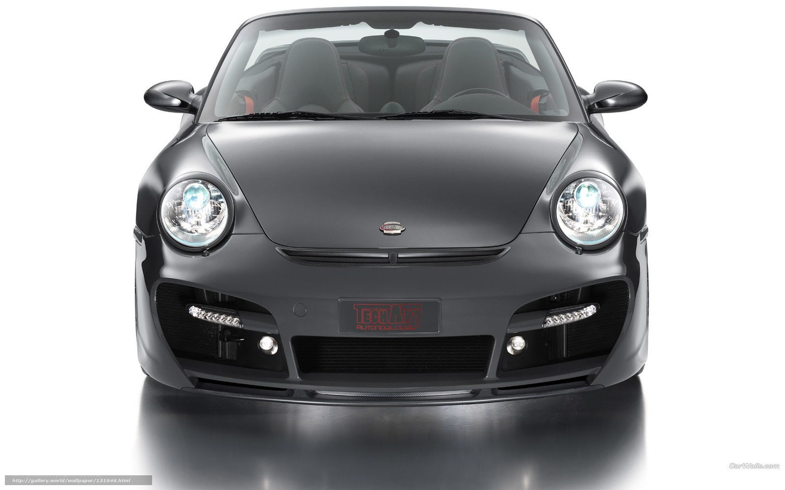 front view of black sports car