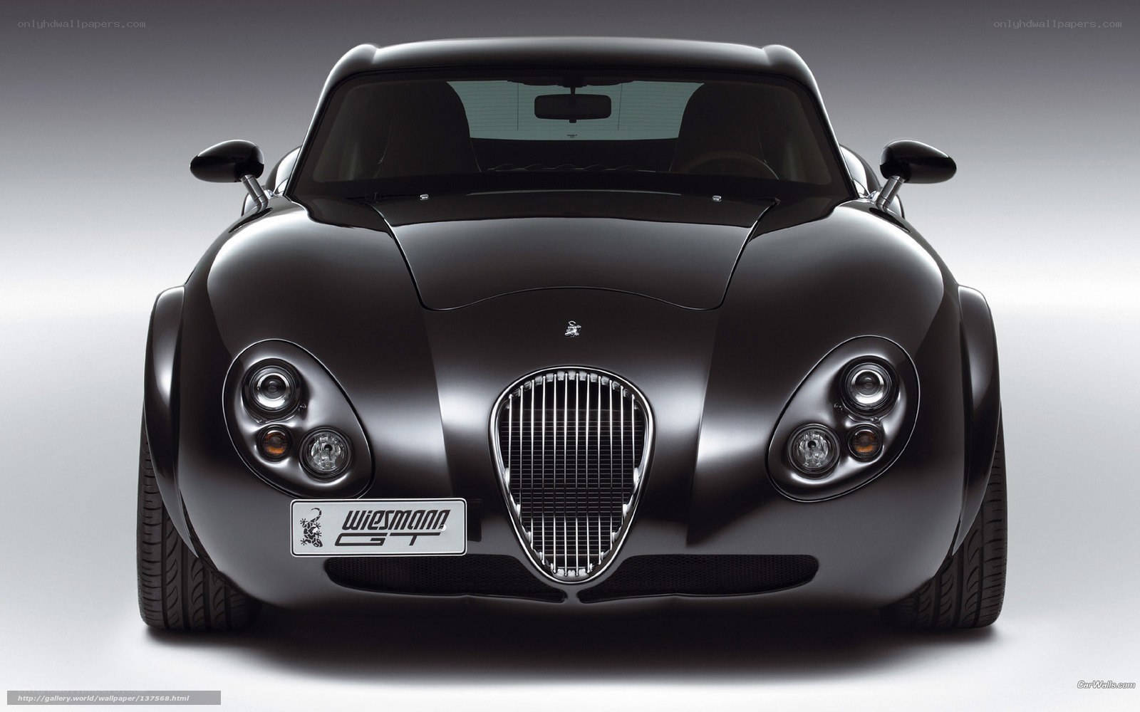 front view of black sports car