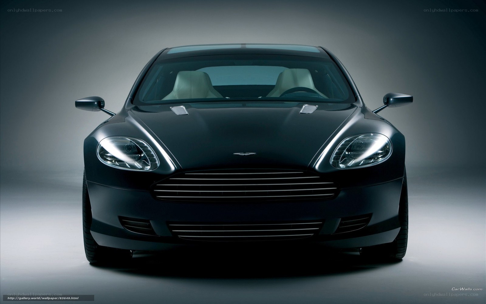 front view of black sports car
