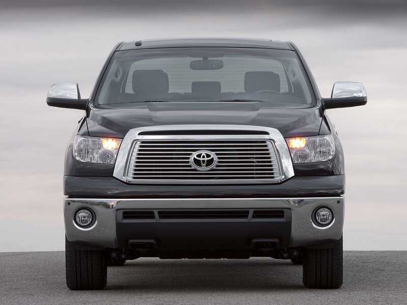 front view of black toyota tundra