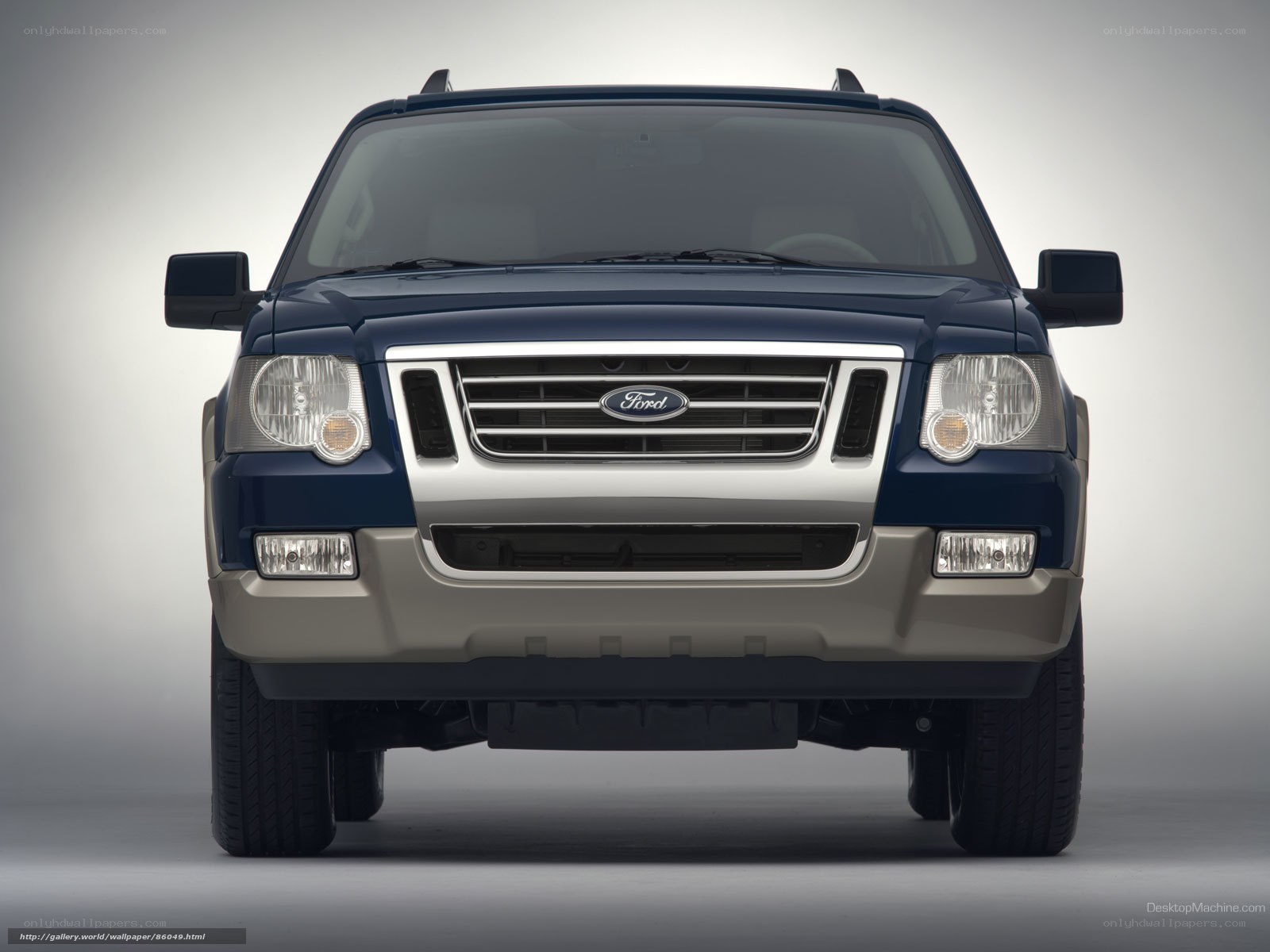 front view of blue ford explorer