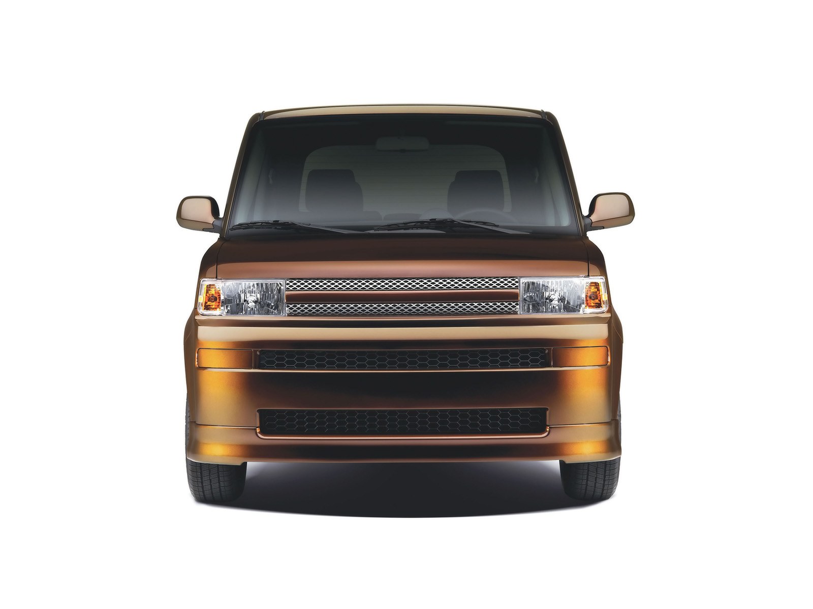 front view of brown car