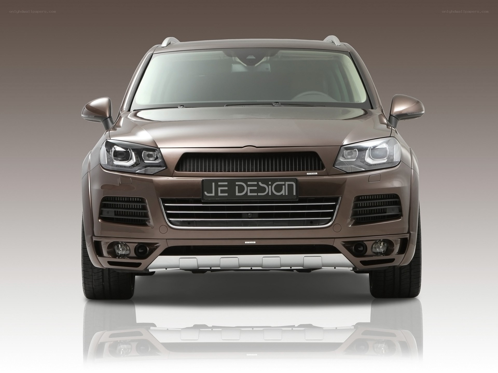 front view of brown SUV