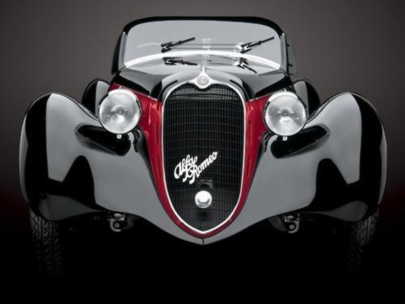 Front View of Classic Car — Black
