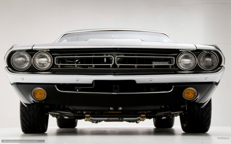 front view of classic dodge challenger