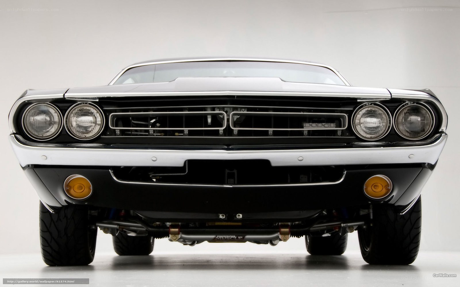 front view of classic dodge challenger