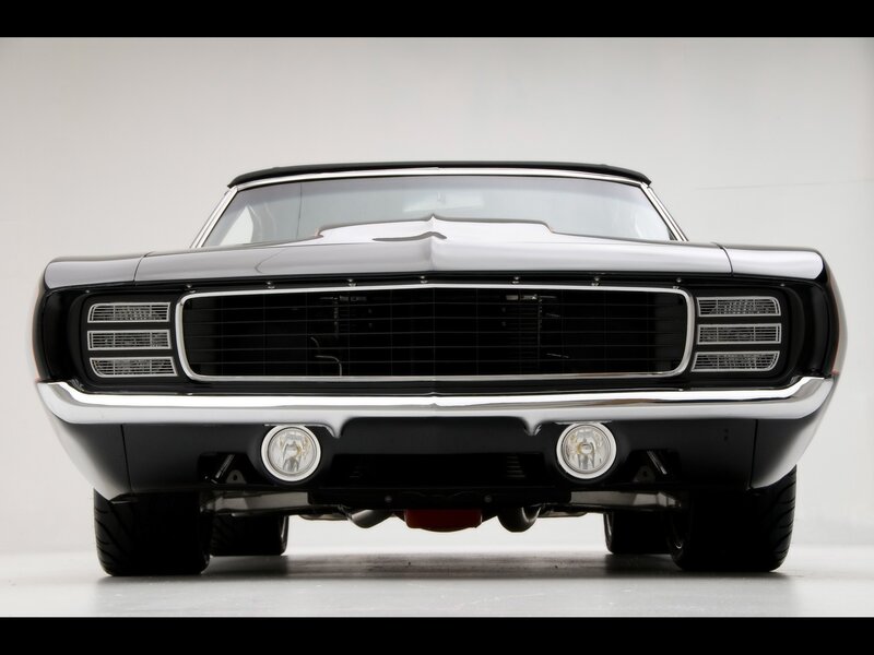 front view of classic muscle car