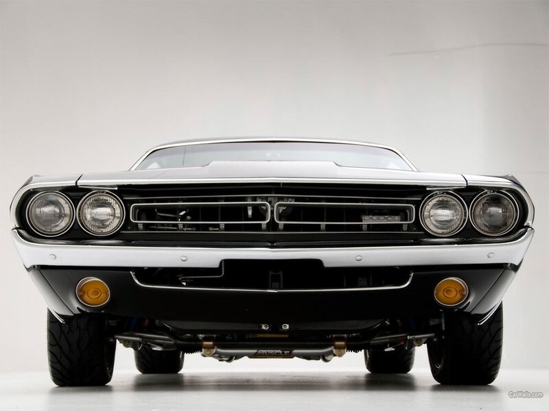 front view of classic muscle car