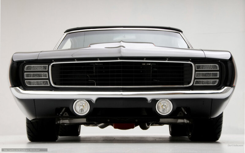 front view of classic muscle car