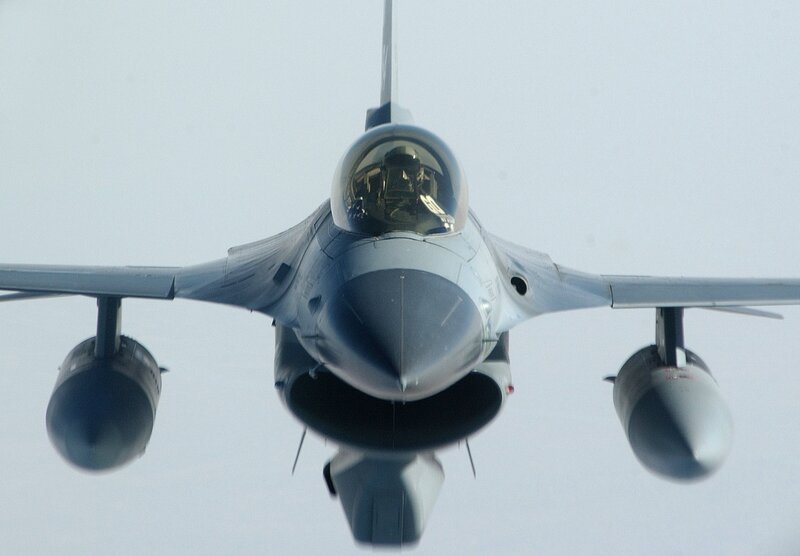 front view of fighter jet