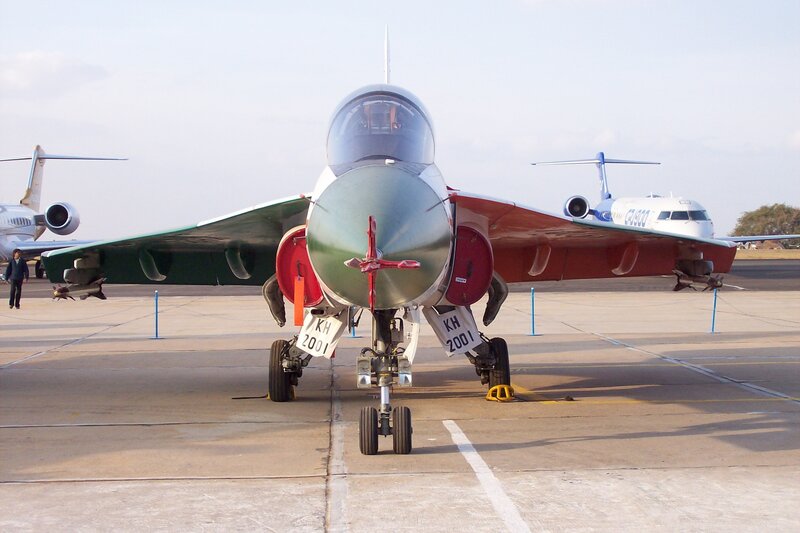 front view of fighter jet