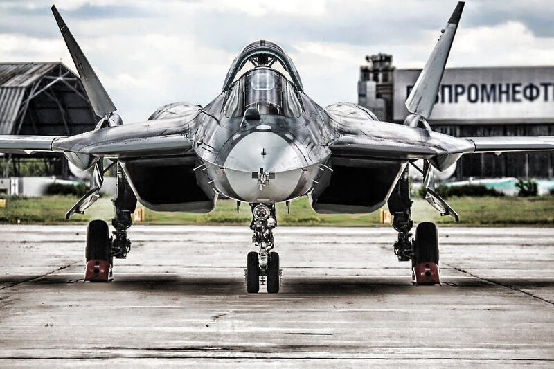 Front View of Fighter Jet — Gray, Dramatic