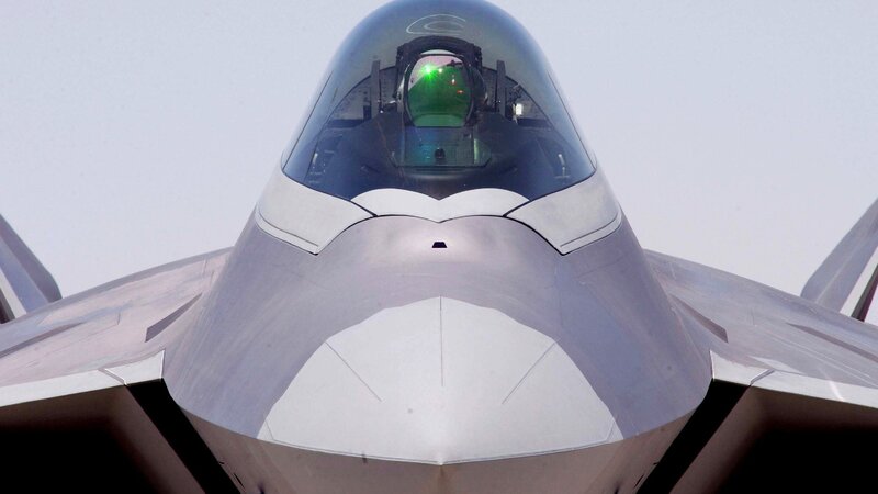 Front View of Fighter Jet — Gray, Neutral