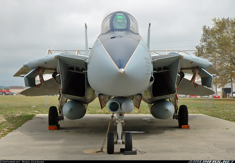 Front View of Fighter Jet — Gray, Overcast