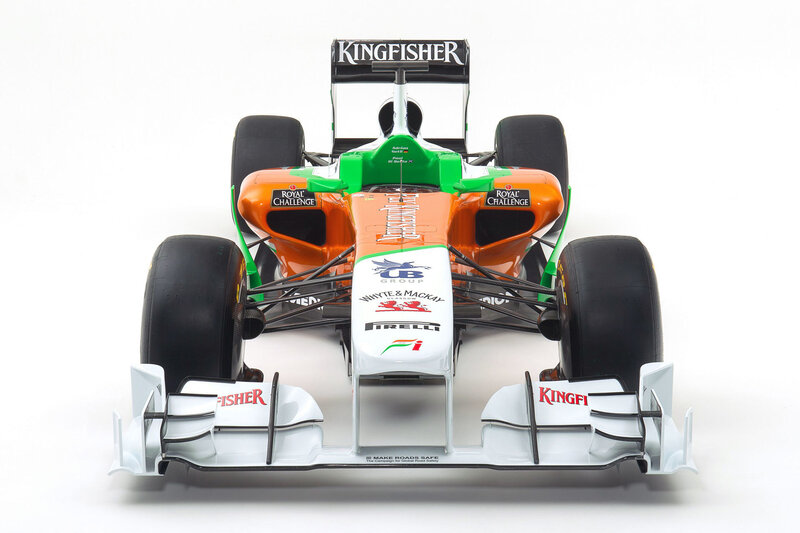 Front View of Formula One Car — Orange