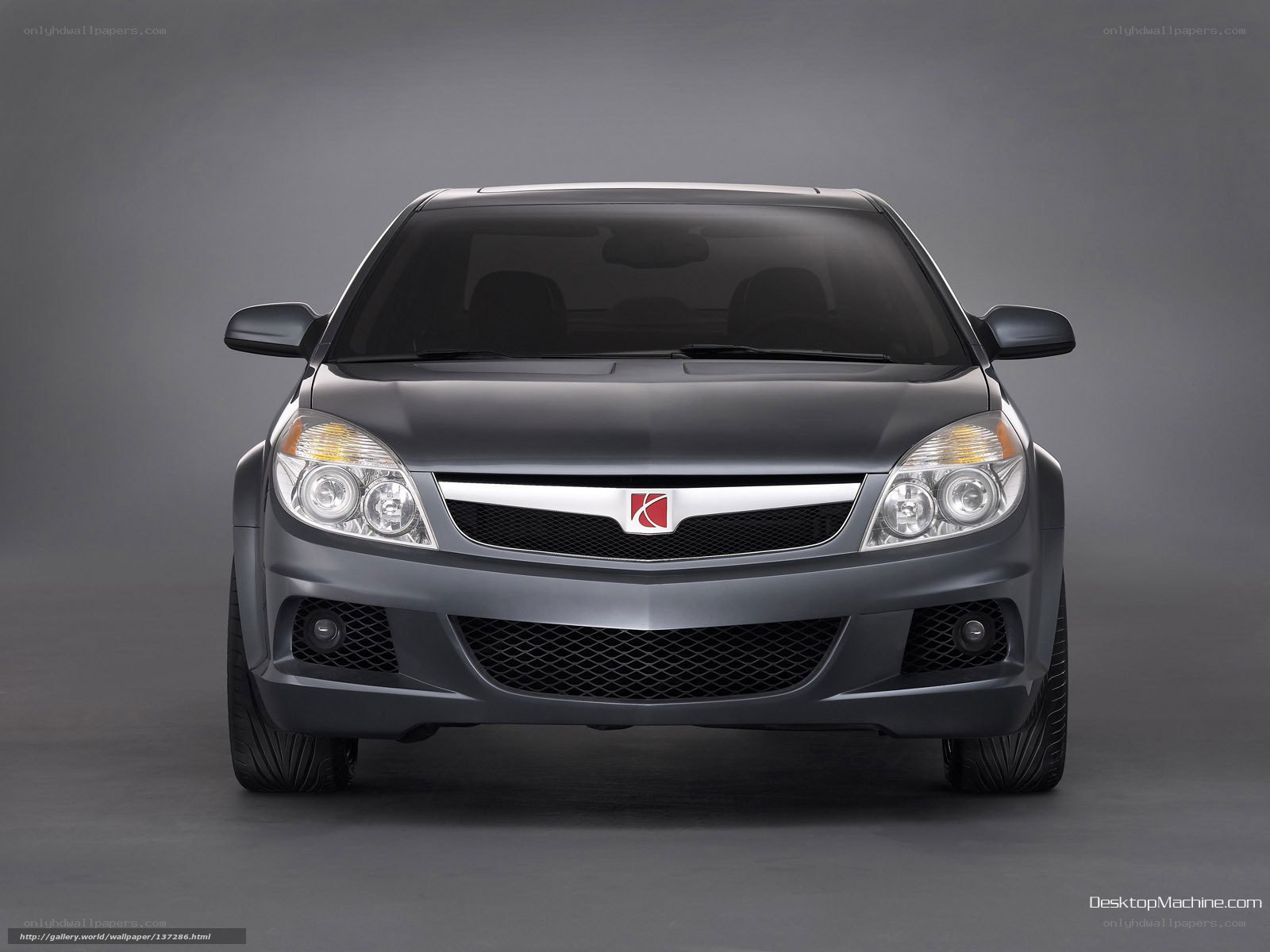 front view of gray car