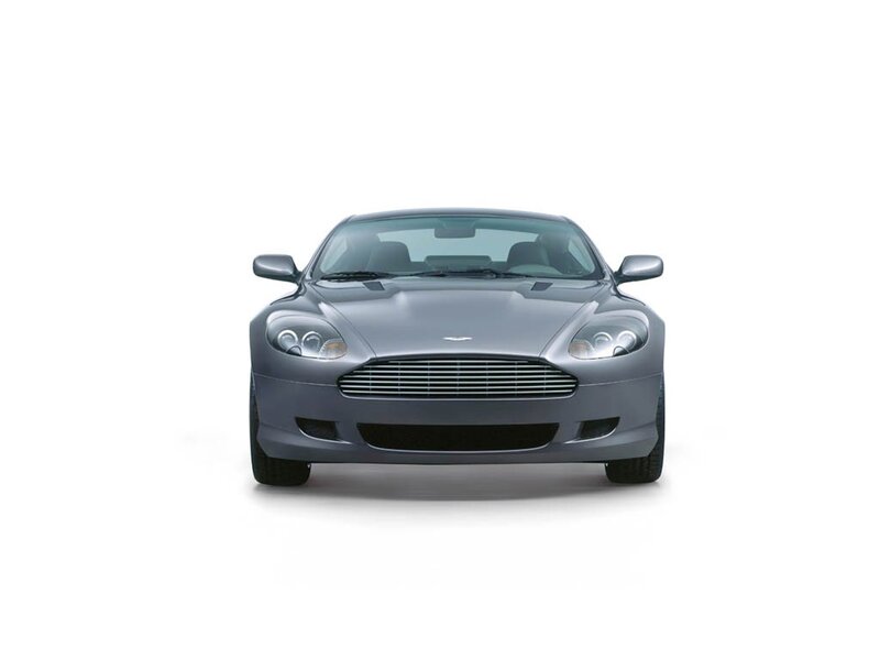 front view of gray sports car