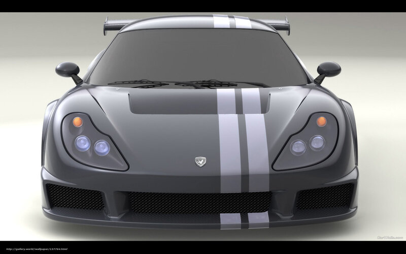 front view of gray sports car