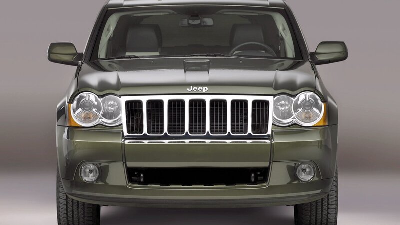 front view of green jeep