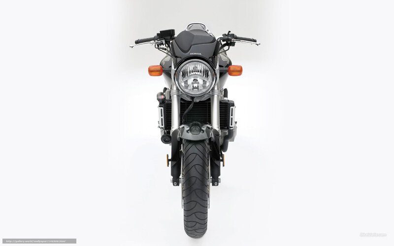 Front View of Motorcycle — White, Neutral, Photograph