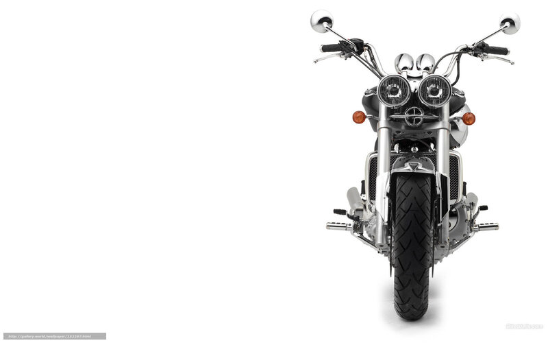 Front View of Motorcycle — White, Neutral