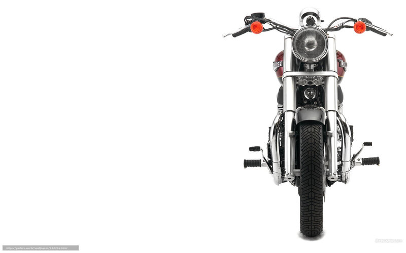 Front View of Motorcycle — White