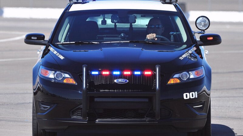 front view of police car