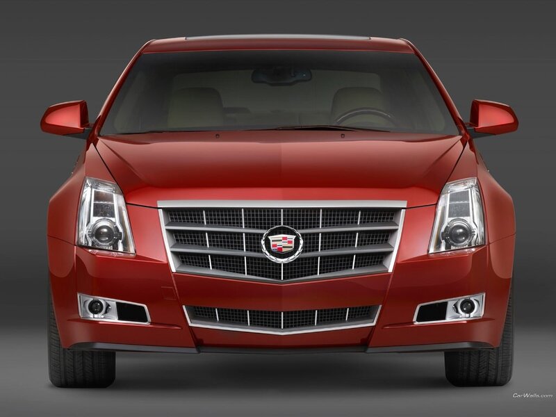 front view of red cadillac