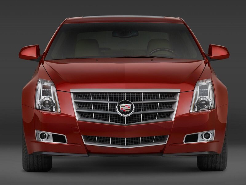 front view of red cadillac