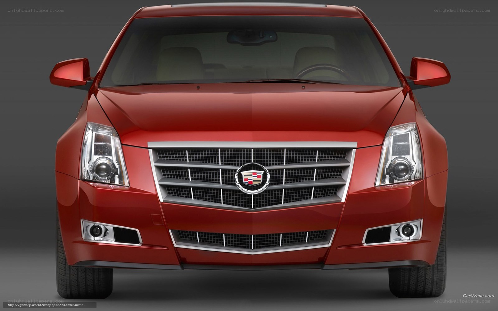 front view of red cadillac