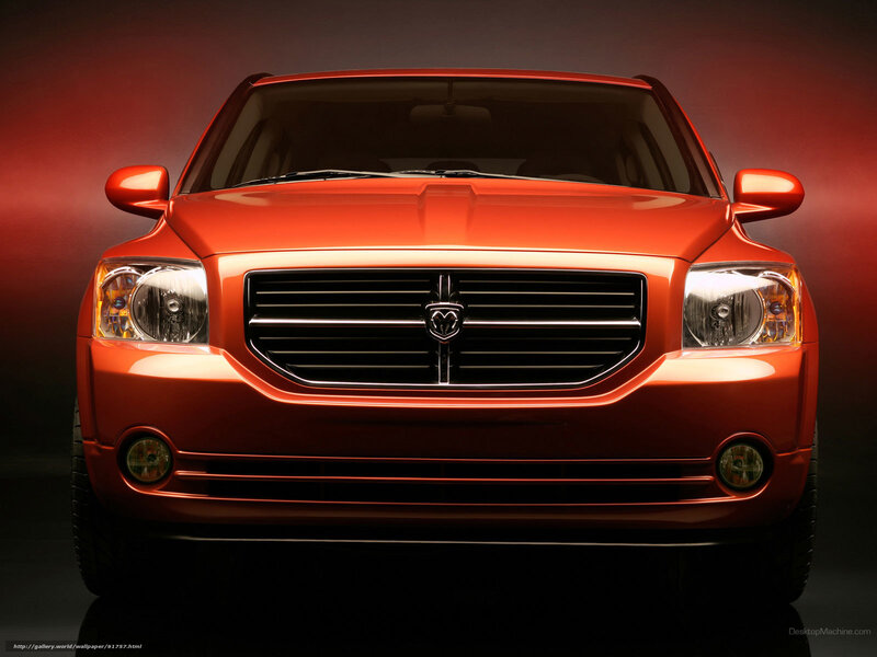 front view of red dodge car