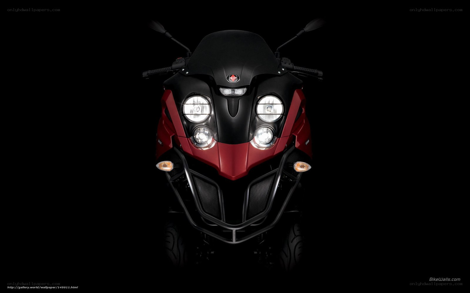 front view of red motorcycle
