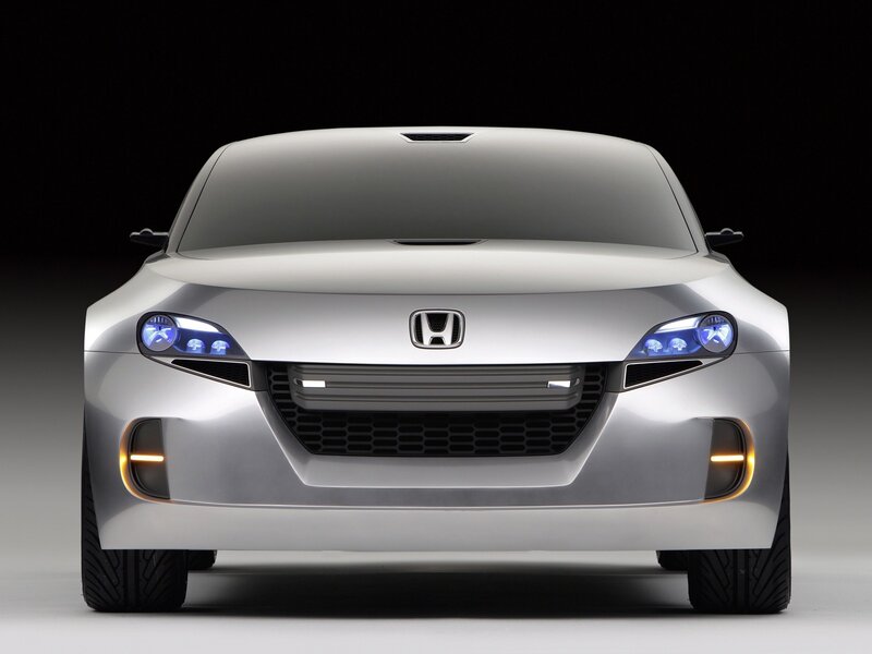 front view of silver Honda concept car