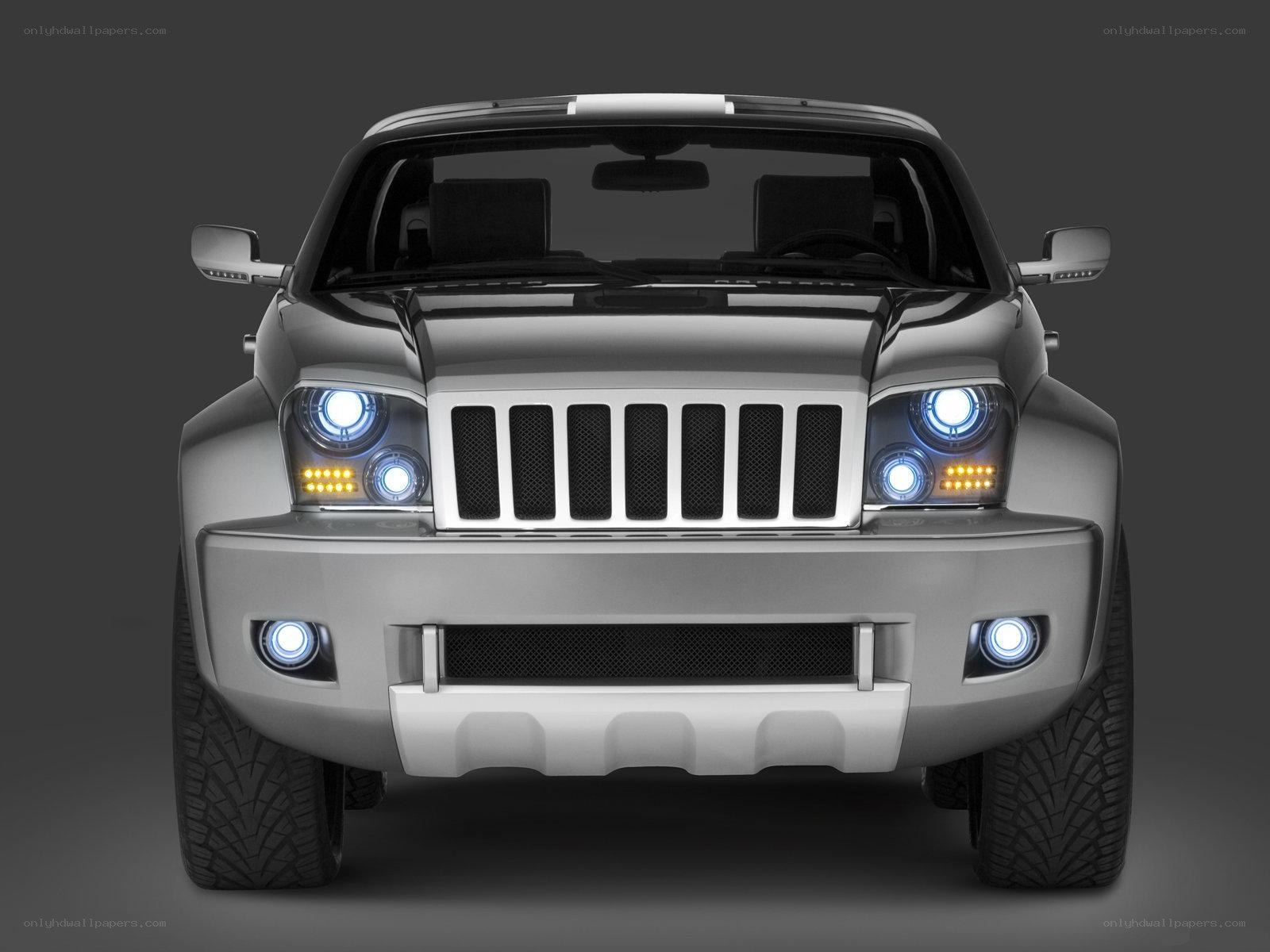 front view of silver jeep concept