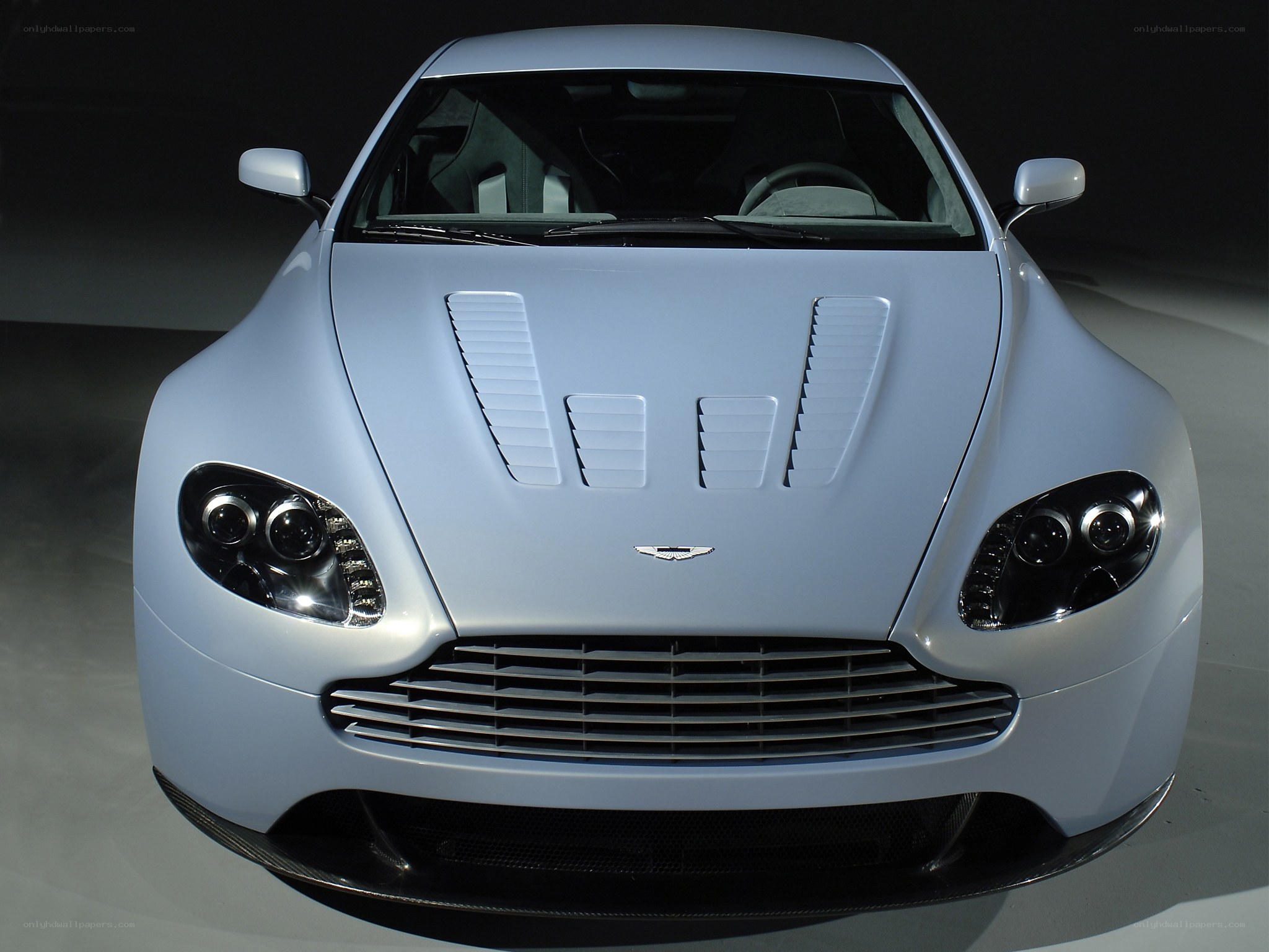 front view of silver sports car