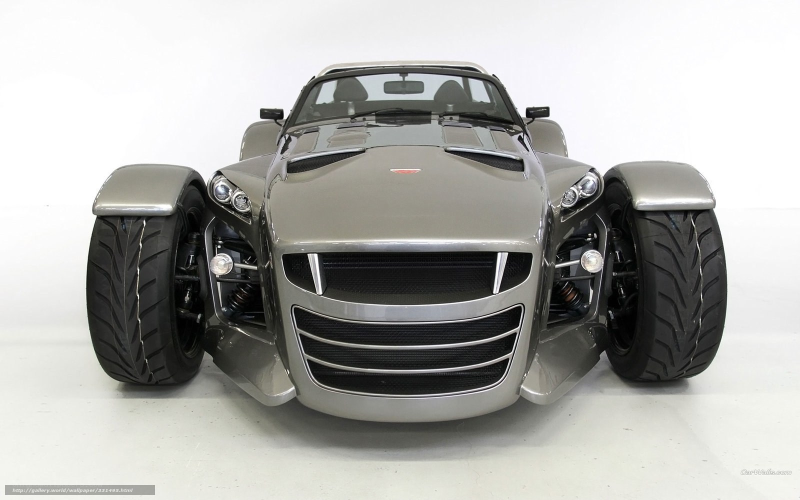 front view of silver sports car