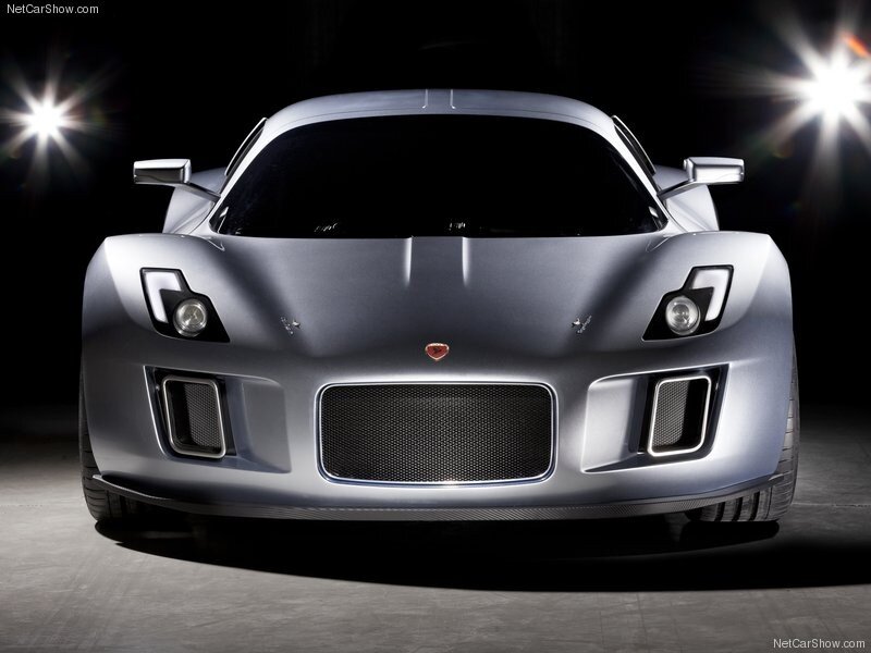 front view of silver sports car