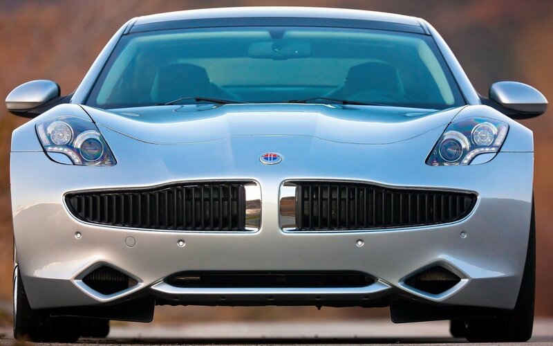 front view of silver sports car