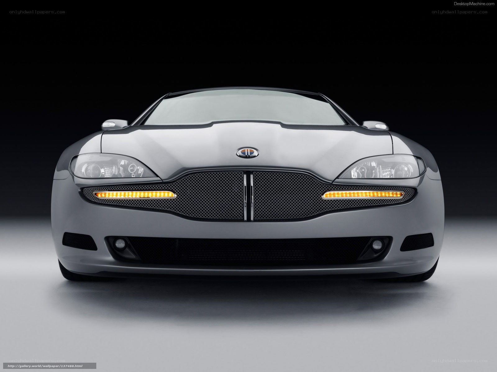 front view of silver sports car