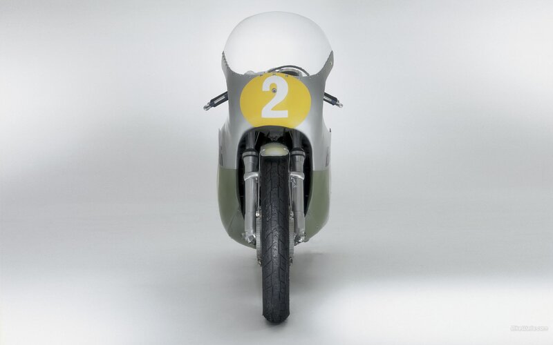 front view of vintage racing motorcycle