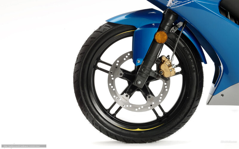 Front Wheel of a Motorcycle — Blue