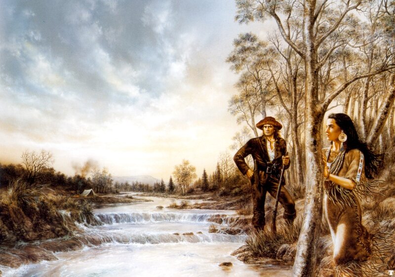 Frontiersmen by a river