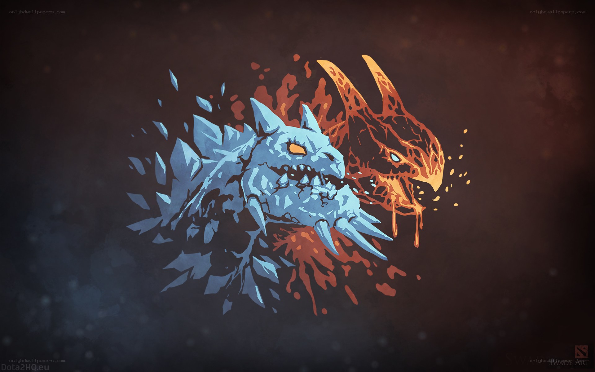 frost and fire dragon heads