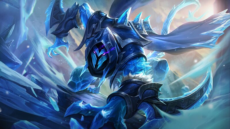 Frost-armor Warrior — Blue, Dramatic
